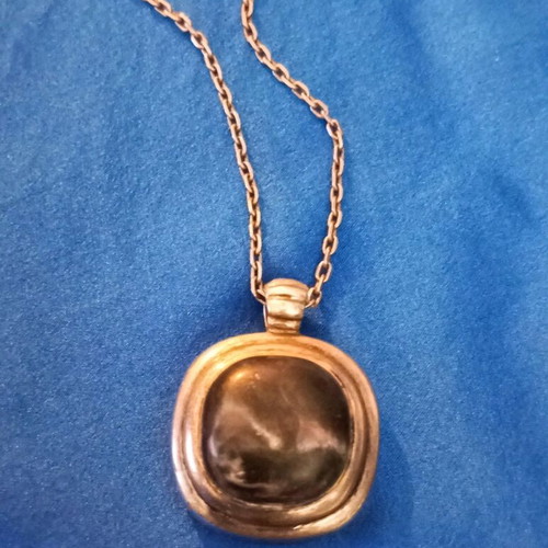 Silver necklace 925 with abalone semi-precious stone like new, handmade