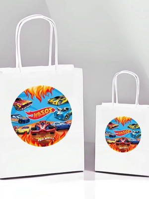 White Hot Wheels Gift Bag new, pack of 10