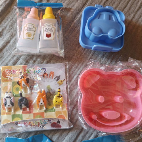 Various cutters and molds for decorating children's lunch box meals