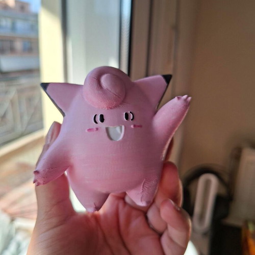 Clefairy 3D printed figure painted with acrylics like new