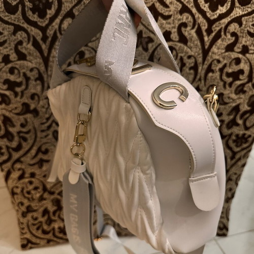 FRNC crossbody bag, white and gold