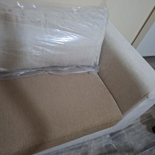 Living room sofa 3-seater brown beige