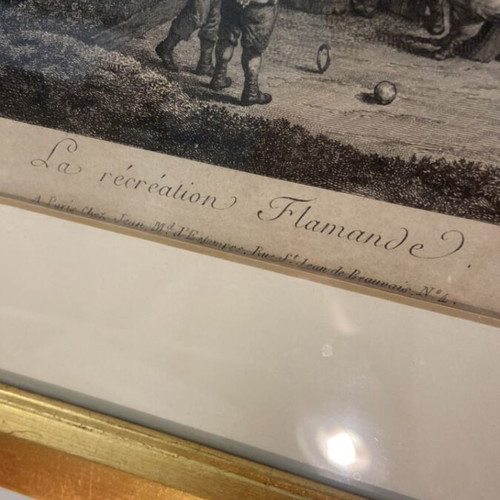 La Récréation Flamande 1774 chalcography by D. Teniers