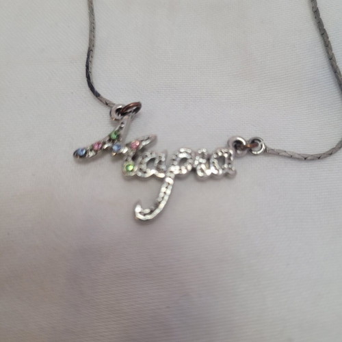 Necklace with the name Maria and colorful rhinestones on the M