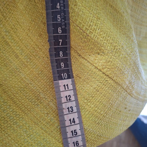 Handmade Raffia Hat Madagascar with Wide Brim new, blue and yellow