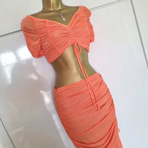 Coral top and skirt set new, size M