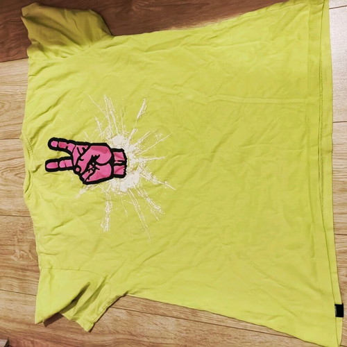 Ανδρικό κοντομάνικο tshirt σαν καινούργιο, ροζ και κίτρινο, μέγεθος L