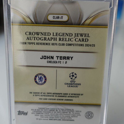 Topps Reverence John Terry Crowned Legend Jewel Autograph Relic card like new