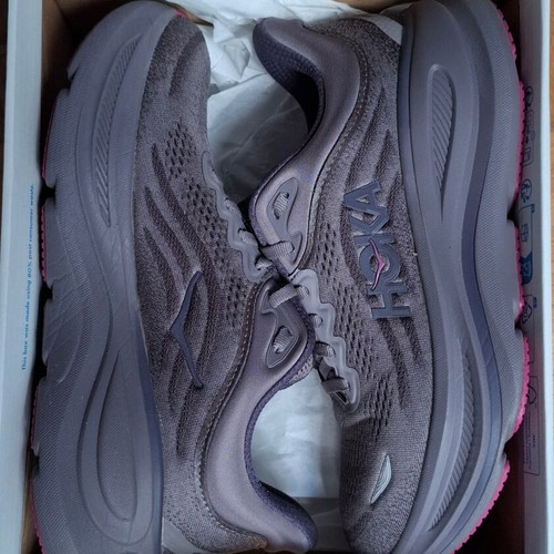 HOKA Bondi 9 women's running shoes, anthracite, size 39 1/3