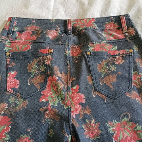 Floral jeans Max & Liu XL stretch like new