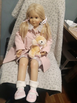 Zapf Large Doll like new, collectible German, 0.78m tall
