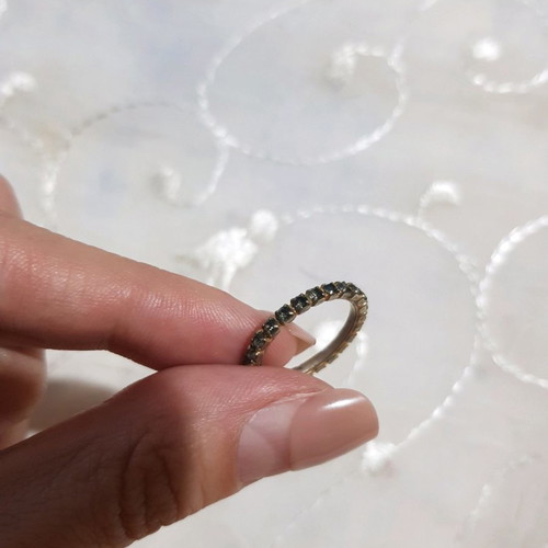 Ring with black zircon used