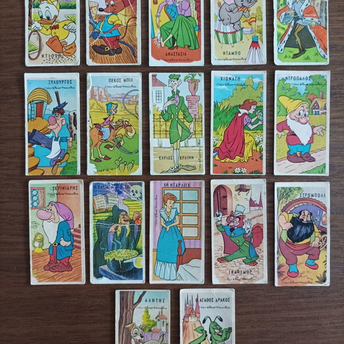 Disney stickers used, pack of 17, MELO collection 1986-1987