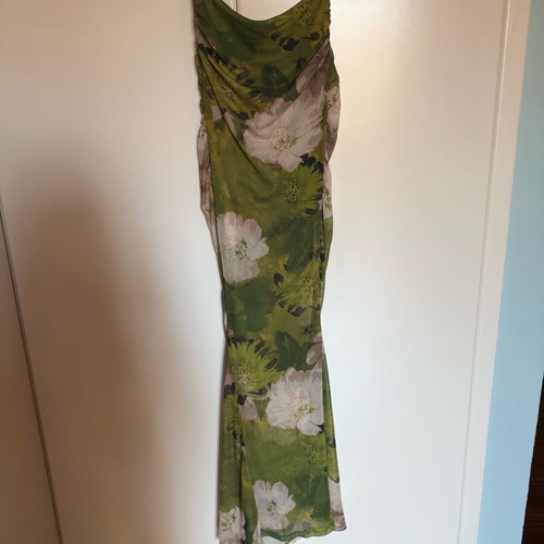 Zara fitted dress like new, beige and green