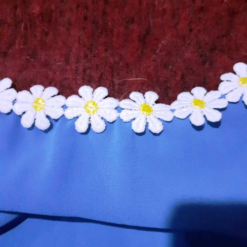 Long top like new, blue with daisy trim