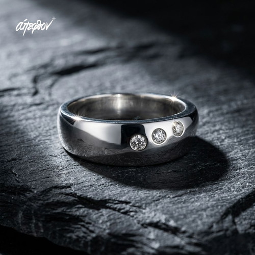 Zentri 925 Silver Ring with White Zircon Minimal Design New
