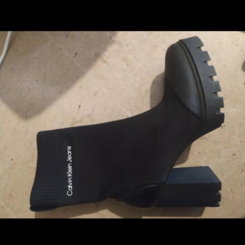 Calvin Klein Jeans Platform Knit Sock Boots size 41 new black