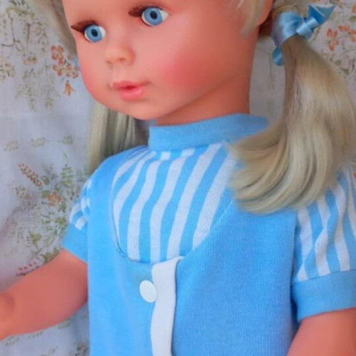 Vintage Zapf doll 56 cm like new, mechanical, 70s