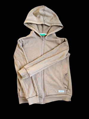 Benetton boys' hooded sweatshirt used, brown, 140 cm