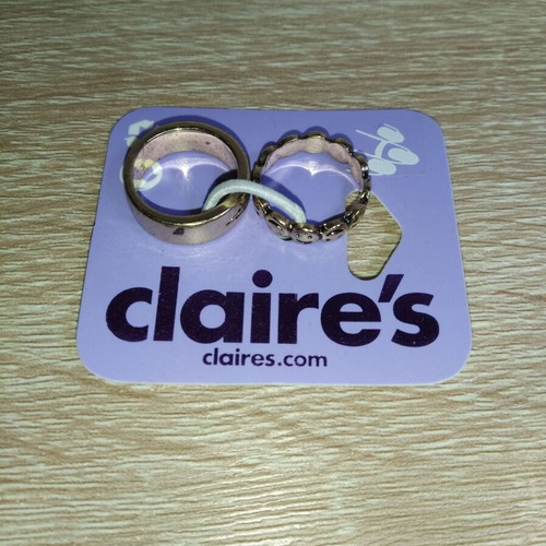 Claire's children's rings gold color with smiley design new