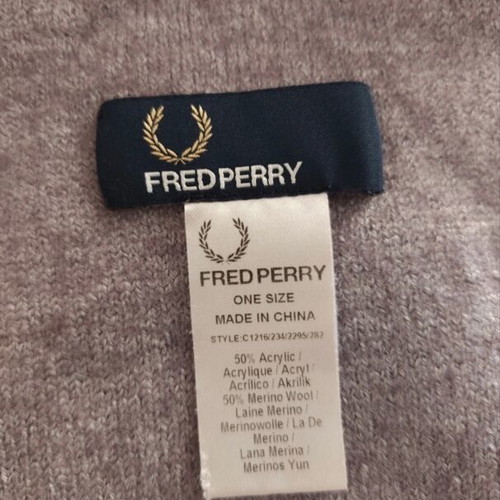 Fred Perry striped merino wool scarf
