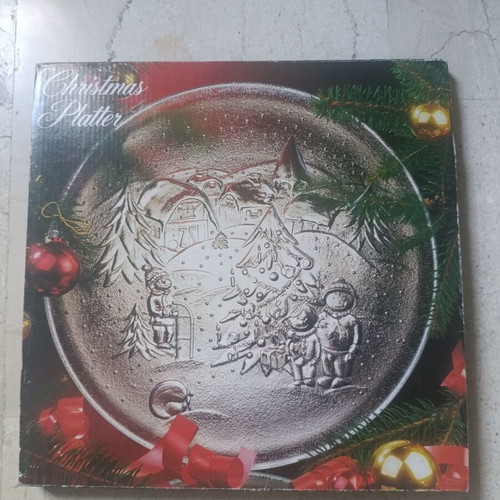 Italian Christmas platter with box, 30.5x30.5 cm