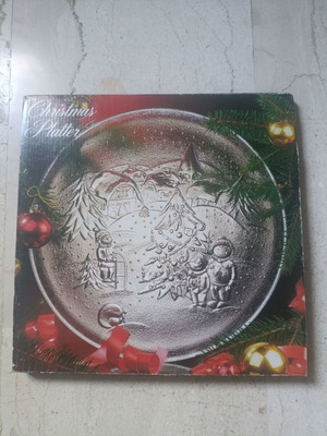 Italian Christmas platter with box, 30.5x30.5 cm