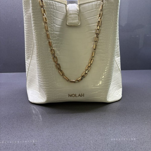 Nolah shoulder bag white used with wear on clasp and interior