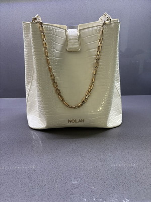Nolah shoulder bag white used with wear on clasp and interior