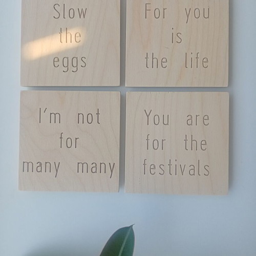 Wooden square coaster with engraving, made-to-order gift