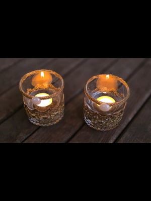 Set of 2 handmade decorative candlesticks like new