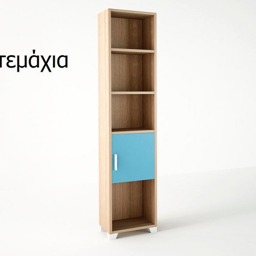 Children's bedroom set with single bed, mattress, desk, and 3 bookshelves