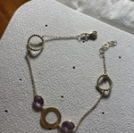 Gold bracelet new with amethyst and lilac stones