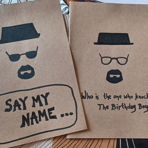 Breaking Bad greeting cards set of 2, handmade