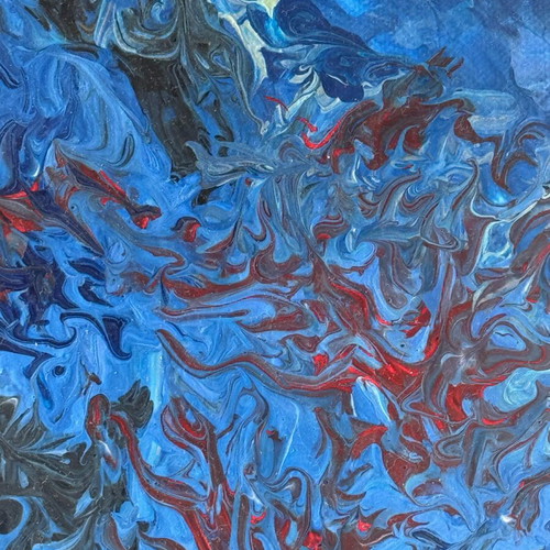 Fluid art canvas handmade