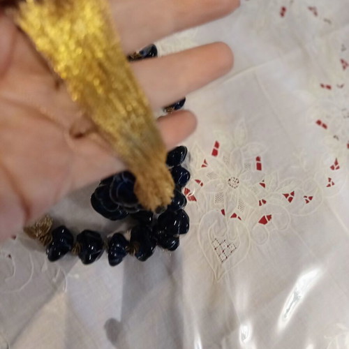 Vintage Large Decorative Worry Beads 44cm with Glass Beads and Gold Tassel used