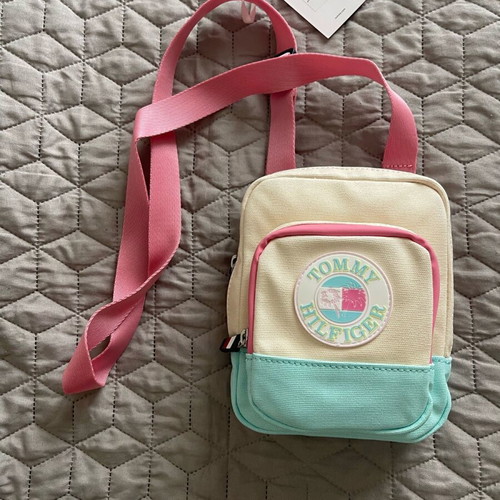 Tommy Hilfiger Youth Reporter Canvas crossbody bag new, pink and turquoise