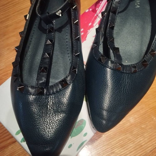 Blue ballerinas with studs like new, size 37