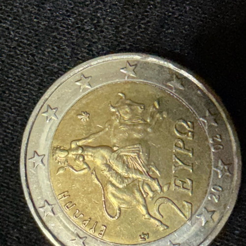 2€ Europe collectible coin like new with cutting errors 2002
