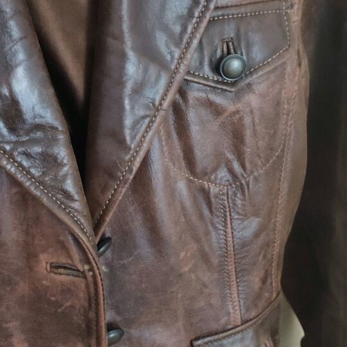 Vintage brown leather jacket like new, size Medium
