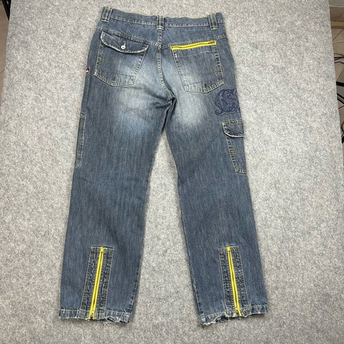 Vintage Y2K Quiksilver Allrounder Cargo Denim Used, Blue, W34