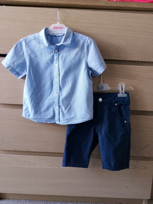 Σετ για αγόρι 4-5 ετών με πουκάμισο H&M και σορτσάκι σαν καινούργιο