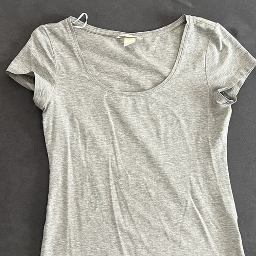 Basic T-shirts set 6 pcs used, size S, white and grey