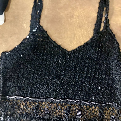 Benetton women's knitted top like new, black, size M