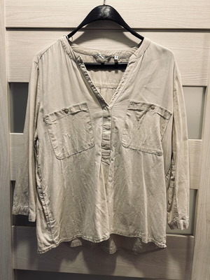 Tom Tailor linen women's shirt tunic size 40 L beige cream like new
