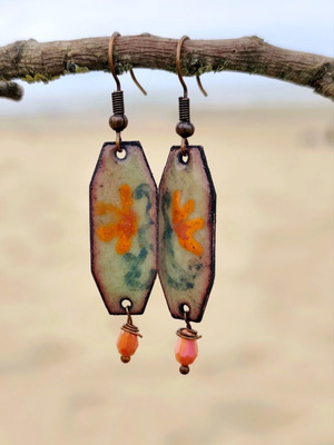 Vintage Atelier handmade enamel earrings