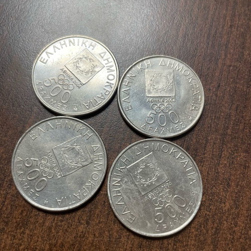 Athens 2004 500 Drachmae Commemorative Coin Set like new, 4 pieces