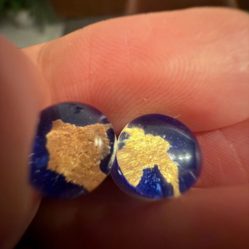 Murano Crystal earrings with gold flake M. Matzaraki like new