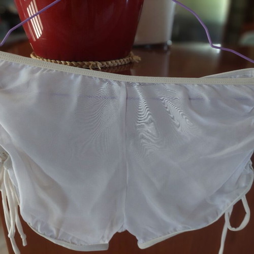 White Shein Beach Shorts M used with Side Drawstrings