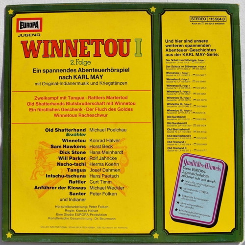 Winnetou 1 Episode 2/3 LP used, German